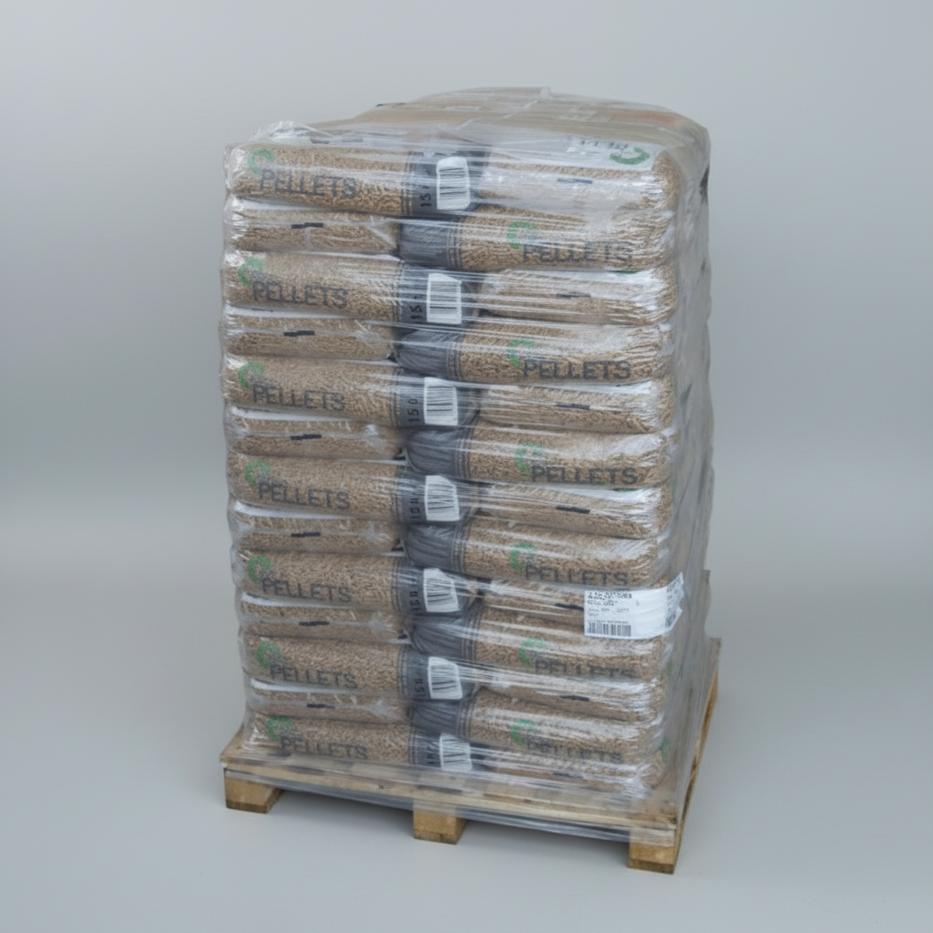 Pellets Gránulos de Madera Premium PURE PELLET 65 sacos 975kg certifiés DIN Plus en sacs